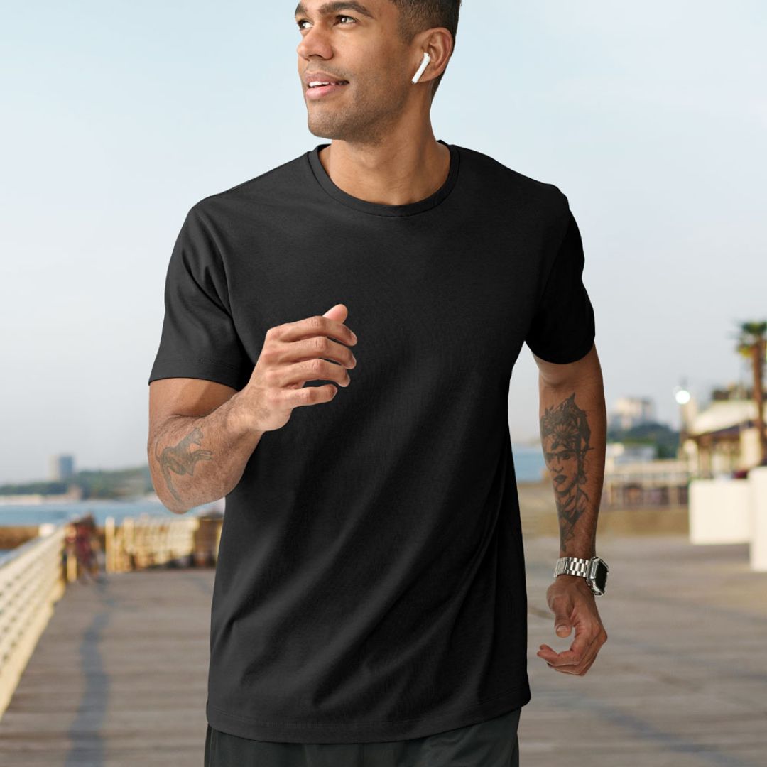 5 PACK | Mens Premium Crew Neck Tee: Black & White