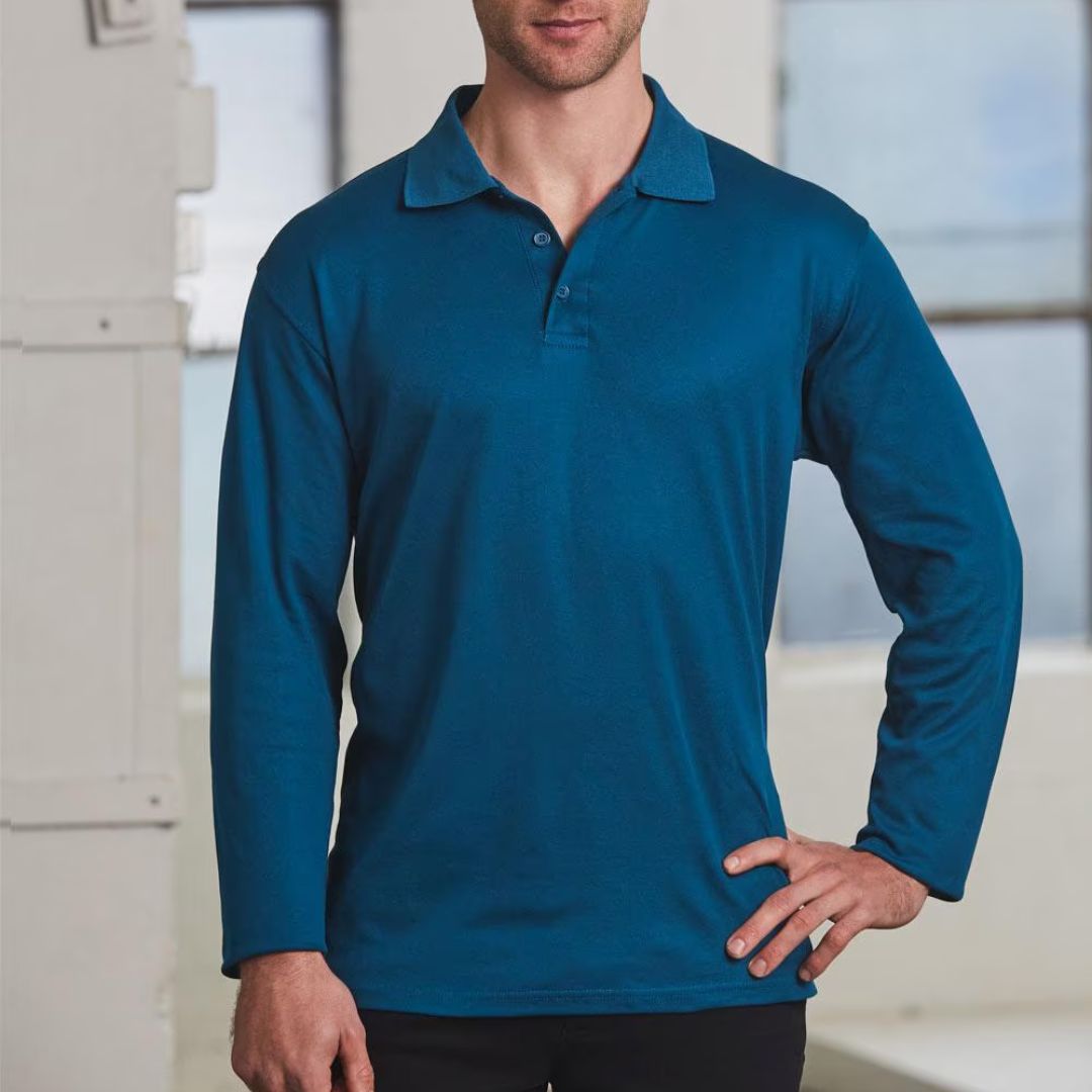 PS35 Quick Dry Long Sleeve Polo Shirts