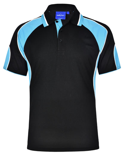 PS61  Mens CoolDry Contrast Short Sleeve Panels Polo Shirt