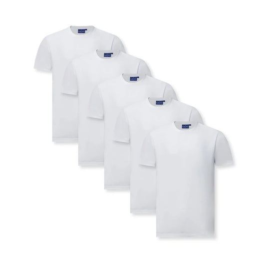 5 PACK | Mens Premium Crew Neck Tee: White